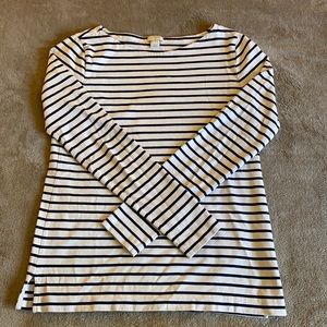J. Crew Long Sleeve Top - White/Blue - Women’s XS